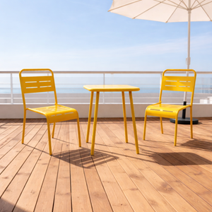 Bergame table carrée 2 places 50x50cm jaune