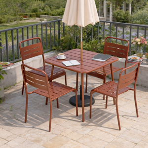 Bergame table carrée 4 places 70x70cm terracotta