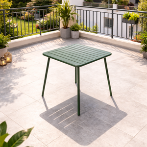 Bergame table carrée 4 places 70x70cm vert