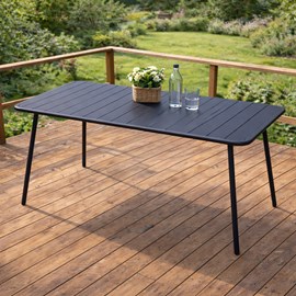 Bergame table de jardin 4 à 6 places 120cm gris foncé