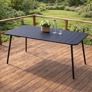 Bergame table de jardin 4 à 6 places 120cm gris foncé