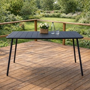Bergame table de jardin 4 à 6 places 120cm gris foncé