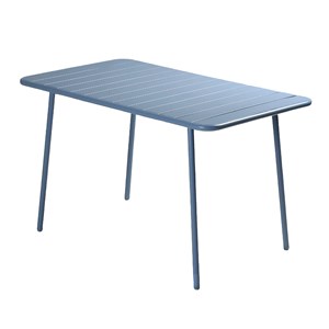 Bergame table de jardin 4 à 6 places 120cm bleu