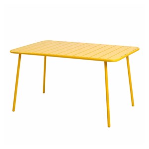 Bergame table de jardin 4 à 6 places 120cm jaune
