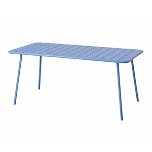 Bergame table de jardin 6 places 160cm bleu