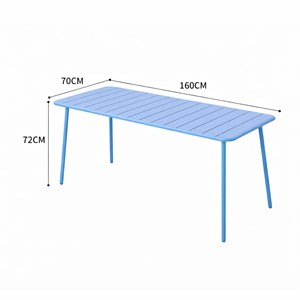 Bergame table de jardin 6 places 160cm bleu