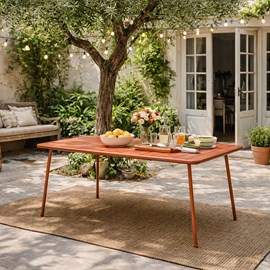 Bergame table de jardin 6 places 160cm terracotta