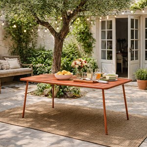 Bergame table de jardin 6 places 160cm terracotta