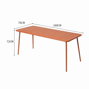 Bergame table de jardin 6 places 160cm terracotta
