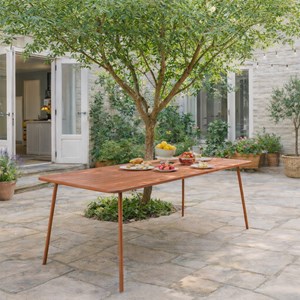 Bergame table de jardin 6 places 160cm terracotta