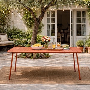 Bergame table de jardin 6 places 160cm terracotta