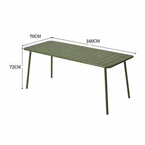 Bergame table de jardin 6 places 160cm vert