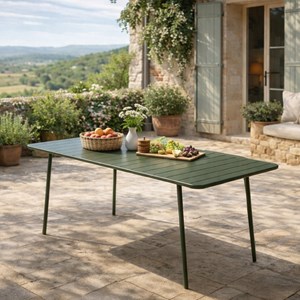 Bergame table de jardin 6 places 160cm vert