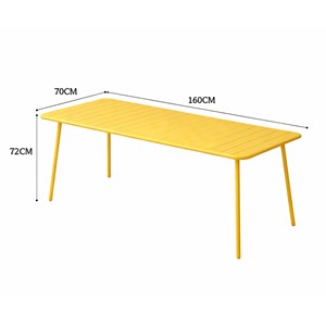 Bergame table de jardin 6 places 160cm jaune