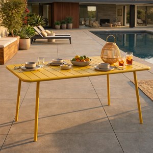 Bergame table de jardin 6 places 160cm jaune