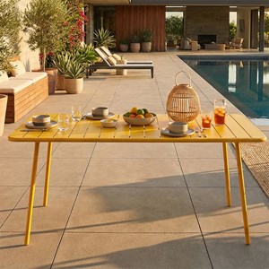 Bergame table de jardin 6 places 160cm jaune