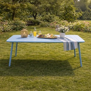 Bergame table de jardin 8-10 places 200cm bleu