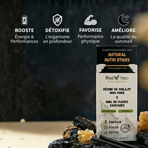 Natural nutri sticks : shilajit & miel (30 sticks)