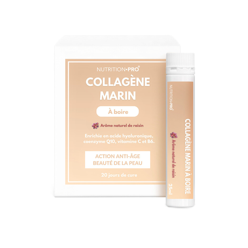Nutrition Pro - Collagene marin 20 shots peau ferme et articulation
