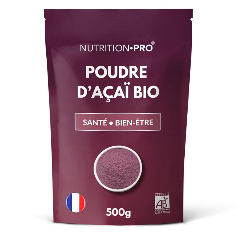 Nutrition Pro - Acai bio poudre 500g antioxydants et energie