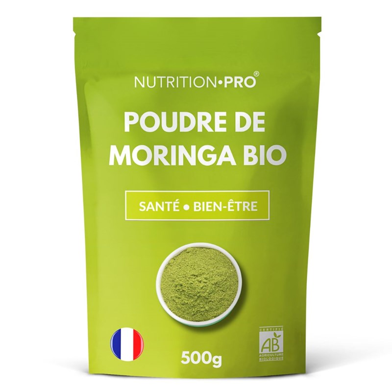 Nutrition Pro - Moringa bio poudre 500g energie et defenses naturelles
