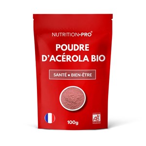 Acerola bio poudre 100g immunite et energie naturelle