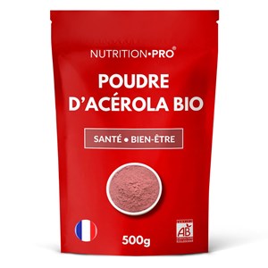 Acerola bio poudre 500g immunite et energie naturelle