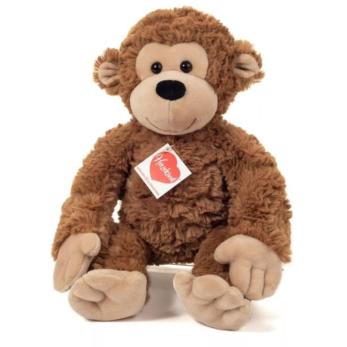 Peluche singe brun ultra douce 30 cm