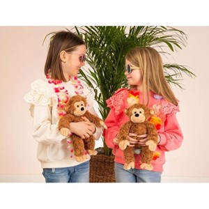 Peluche singe brun ultra douce 30 cm
