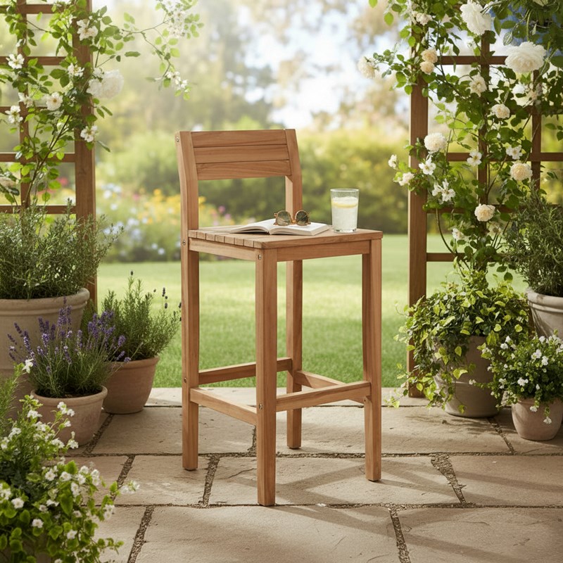 Chaise haute en teck massif sarina