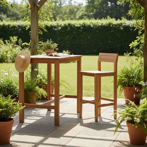 Chaise haute en teck massif sarina