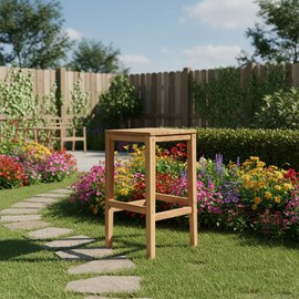 Tabouret haut en teck massif sarina