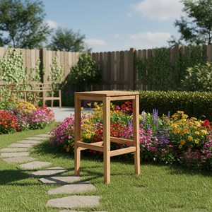 Tabouret haut en teck massif sarina