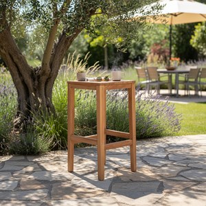 Tabouret haut en teck massif sarina