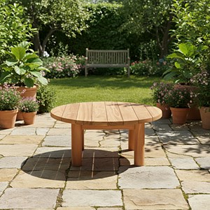 Table basse ronde en teck massif austin