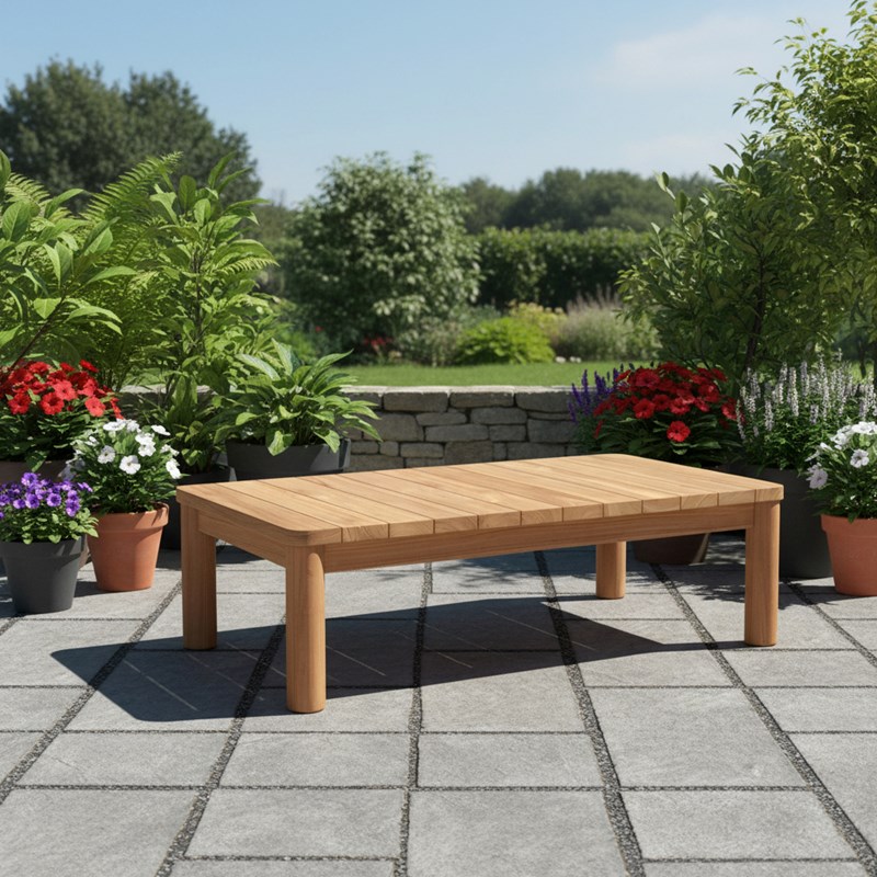 Table basse rectangulaire en teck massif austin