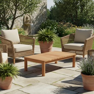 Table basse rectangulaire en teck massif austin