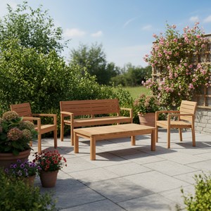 Table basse rectangulaire en teck massif austin