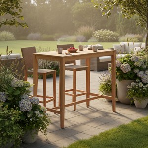 Table haute en teck massif 120 cm sarina