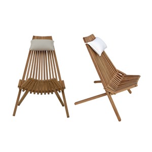 Chaises longues pliables en teck massif santiago (lot de 2)