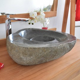 Vasque à poser en pierre de rivière tourbillo 40