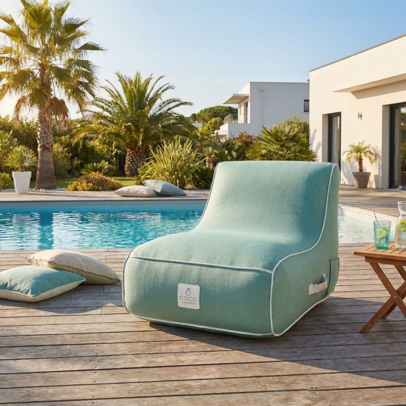 Fauteuil de jardin gonflable riviera collection soge - vert d'eau