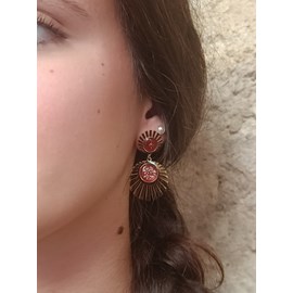 Boucles d’oreilles fleurs séchées maïa acier inoxydable