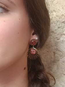 Boucles d’oreilles fleurs séchées maïa acier inoxydable