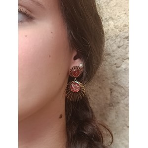 Boucles d’oreilles fleurs séchées maïa acier inoxydable