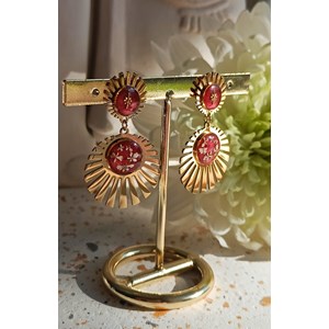 Boucles d’oreilles fleurs séchées maïa acier inoxydable