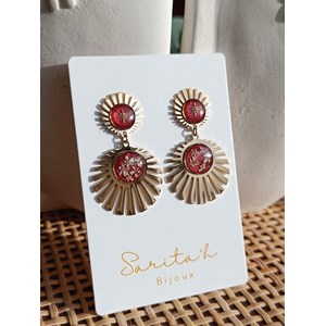 Boucles d’oreilles fleurs séchées maïa acier inoxydable