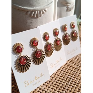 Boucles d’oreilles fleurs séchées maïa acier inoxydable