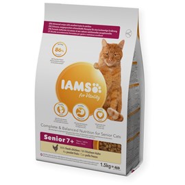 Croquettes chat senior poulet - iams for vitality
