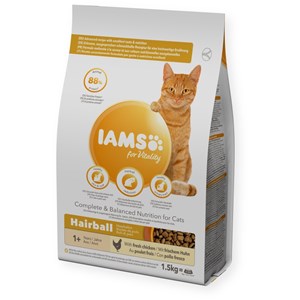 Croquettes chat boule de poils - iams for vitality